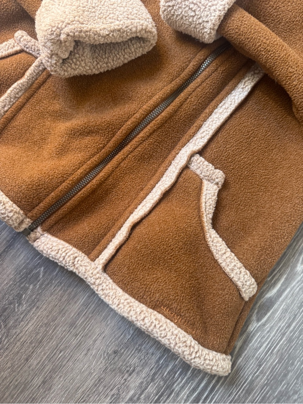 Patagonia Women’s “Lost Maples” Brown Sherpa Style Lined Fleece Jacket Large - Picture 3 of 9